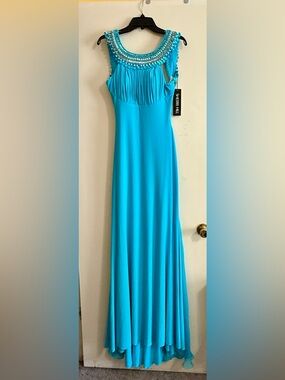 Sherri Hill beaded turquoise gown size 4
